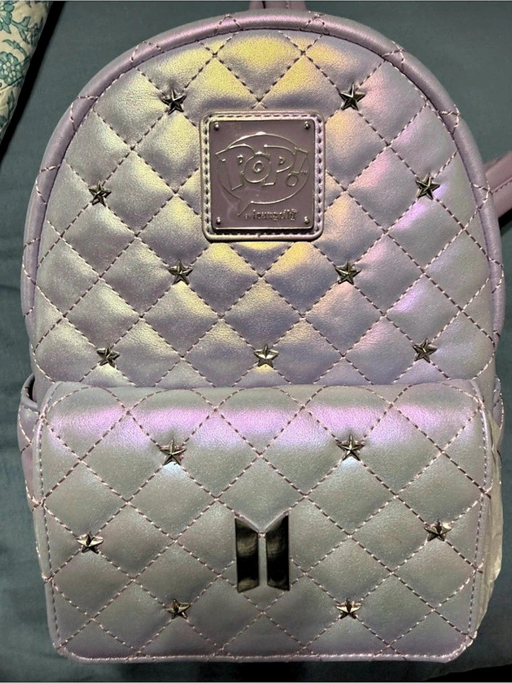 Loungefly BTS Logo Iridescent Purple Mini Backpack